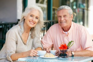 Granny Grandpa have breakfast