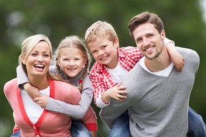 Perfect happy family clicking picture