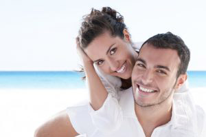 Happy couple at a beach